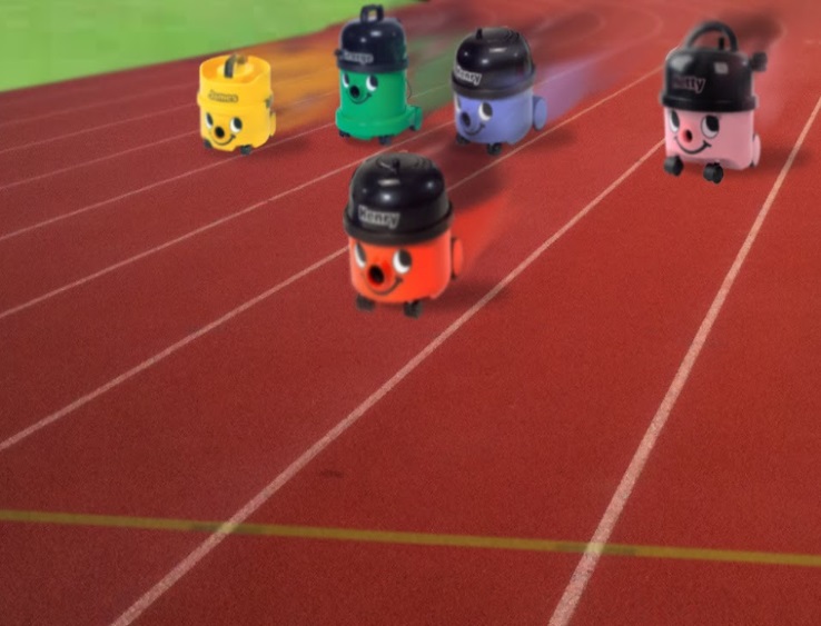 Numatic-Henry-running-around-track